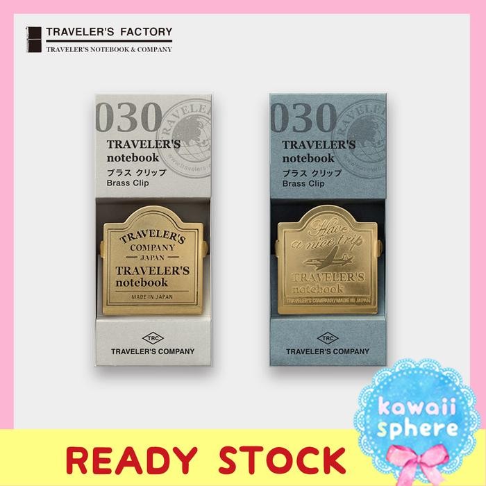 

Travelers Notebook 030 Brass Clip TRC Logo / Airplane Ready Stock