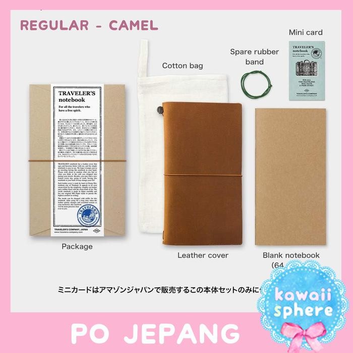 

Travelers Notebook Kit Regular Camel PO Traveler's Notebook Cover