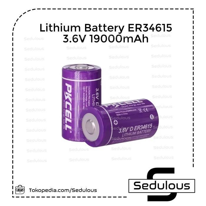 Battery Baterai Lithium PLC ER34615 3.6V D 19000mAh 19Ah Ungu
