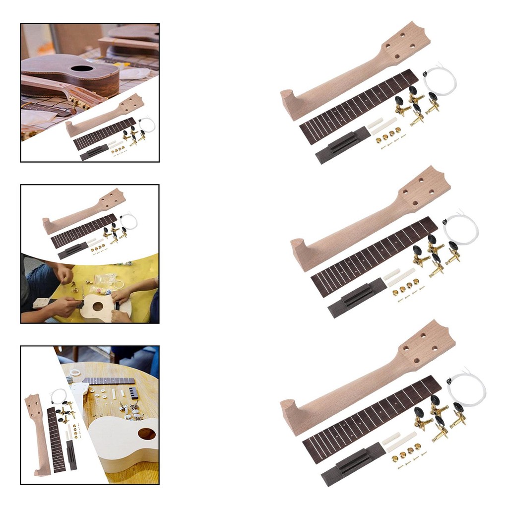 DIY Ukulele Kit with String Knob Bridge Assembly Creative Manual Ukulele Building Kit for Friends