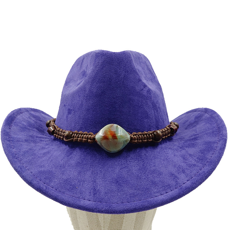 Purple Cowboy Hat New Cowboy Hat Accessories Cowboy Hat Suede Material Hat New Men's and Women's