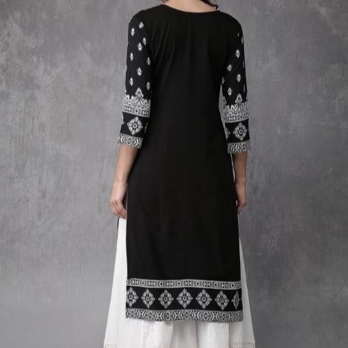 Laqueens Anouk kurta india kurti hitam black midi dress atasan wanita remaja tunik