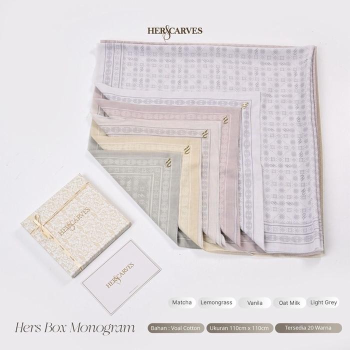 [MONOGRAM] - Her Scarves Motif Monogram Voal Premium