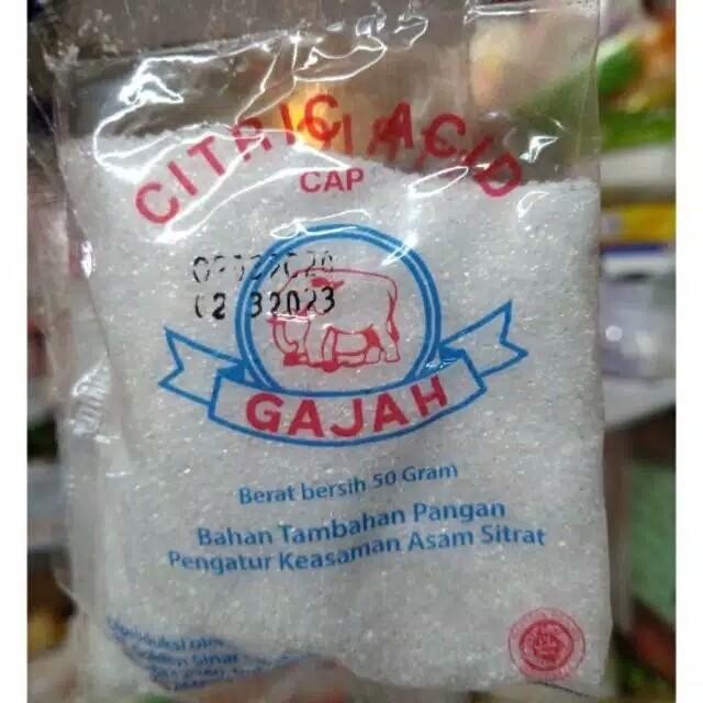 

(Allthebest) CITRIC ACID CAP GAJAH 50gr ASAM SITRAT SITRUN ZUUR