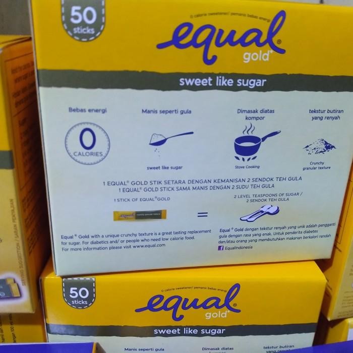 

(Allthebest) Equal Gold Sweetener 50 Stick l Pemanis Alami Nol Kalori l Sucralose