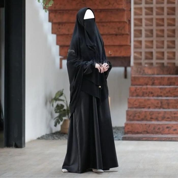gamis syar'i polos dewasa bahan katun madinah