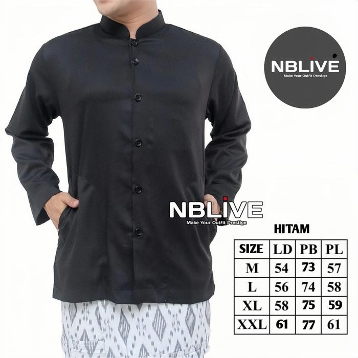 Koko Haibah Bahan Katun Putih Polos Lengan Panjang baju Koko Putih Habaib Jumbo Murah Koko Habibi