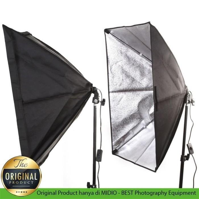 (Expert) Paket Softbox Midio E1 Softbox 60x90 + Stand 2M Lampu Vlog Youtuber