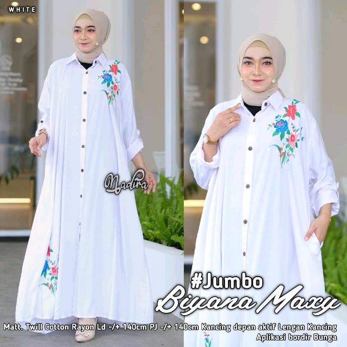 NIZA MAXY LD 140 DRESS JUMBO RAYON BORDIR GAMIS LD 140 BIYANA JUMBO SANIA JUMBO RAYON BORDIR XXXXL