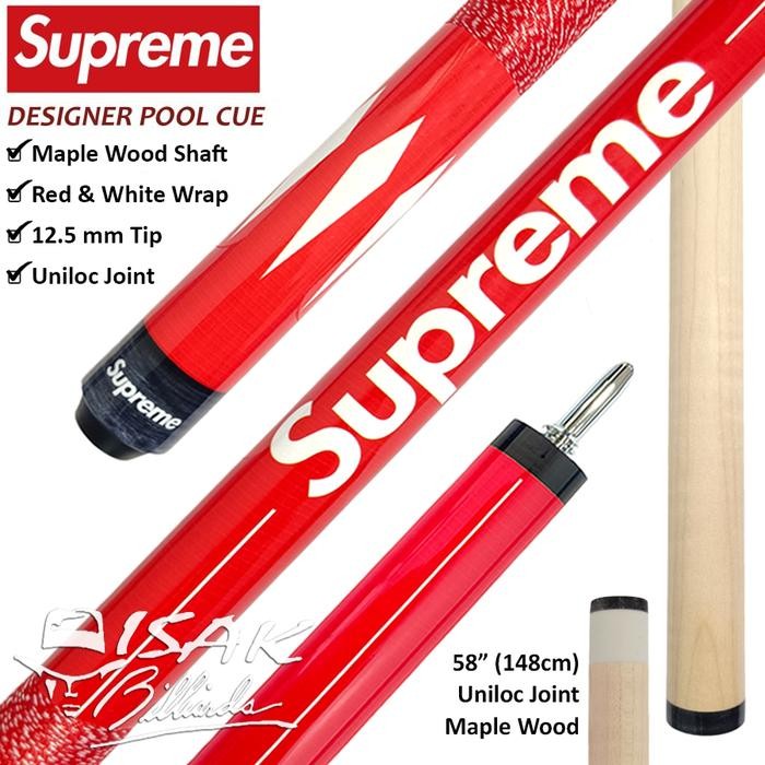 Supreme Red Pool Cue Stick - 12.5mm Stik Billiard Import ISAK Biliar