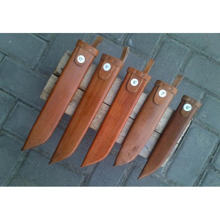 Sarung kulit asli pisau herder / cap garpu original made in germany 7"