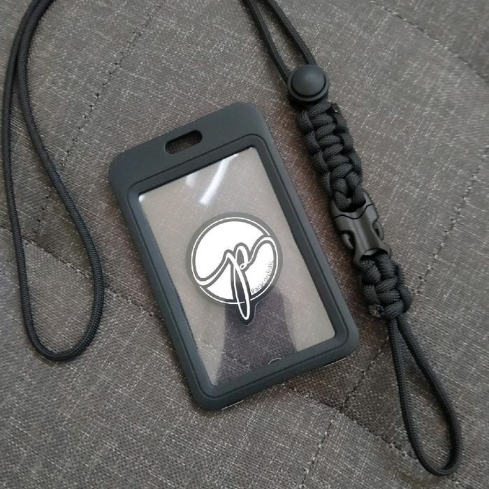 

heavy duty tactical Lanyard Paracordistic card holder 2 sided Tali Id Card premium