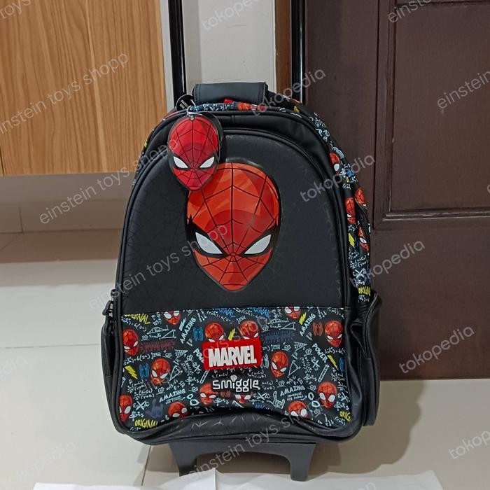 Sggle Spiderman Trolley Backpack/Tas Koper Anak SD/Sool Trolley