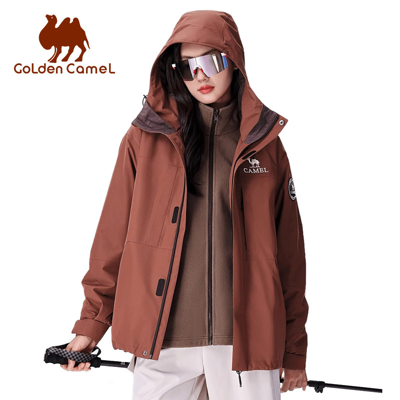 GOLDEN CAMEL Hiking Jackets Men Women Three-in-One Fleece Jacket for Women Waterproof Warm 2024 Wint