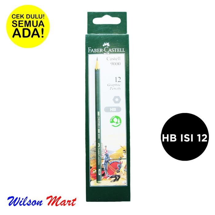 

FABER CASTELL 9000 PENSIL HB BOX ISI 12 BATANG KAYU