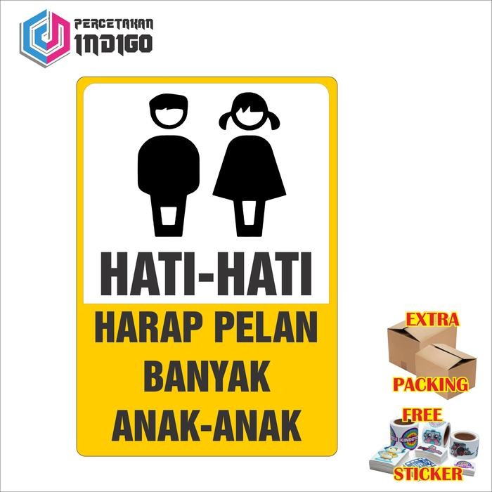 

plat alumunium rambu harap pelan banyak anak anak