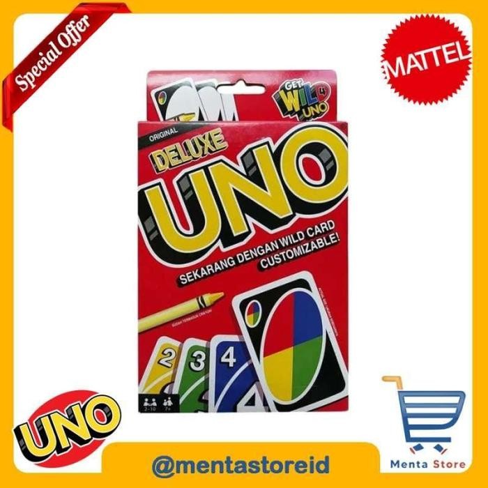 Uno Card Mattel Deluxe Original (Get Wild 4 Uno) New Box Ori Kartu Fun Anak Game Permainan Games
