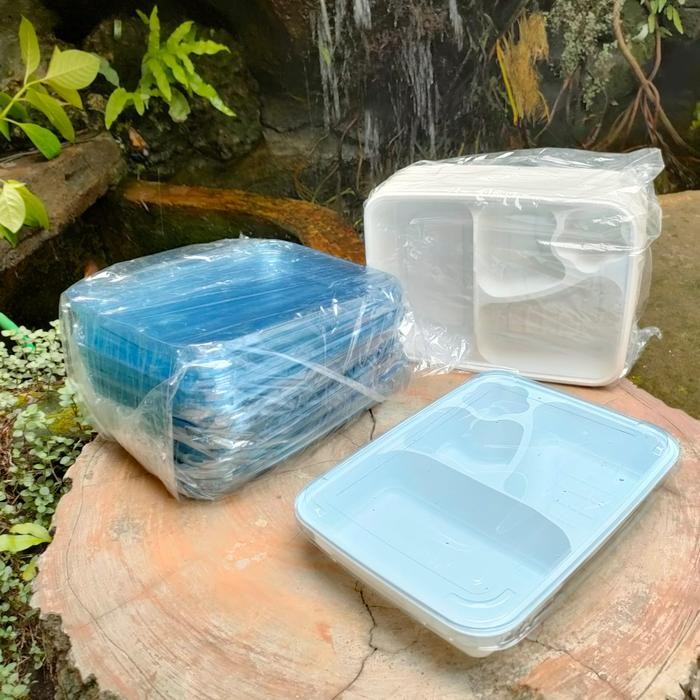 Mika Bento LUX warna Putih dan Hitam / Mika Bento Sekat 4 PER PACK