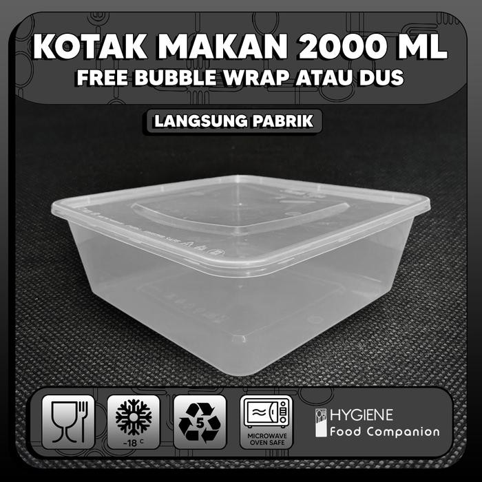 lunch box plastik 2000ml / Thinwall 2000ml / Kotak bekal / Kotak Lauk