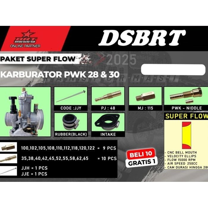 Karburator Karbu BRT PWK 28 & PWK 30 Super Flow NEW GENERATION Gen 2