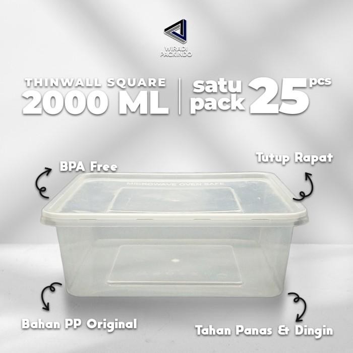 

(Expert) kotak makan plastik 2000ml / Thinwall 2000 ml / Food container