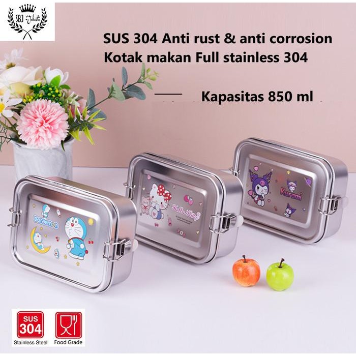 

(Expert) Kotak makan FULL stainless SUS 304 Lunch Box Tempat makan kuromi 850ml