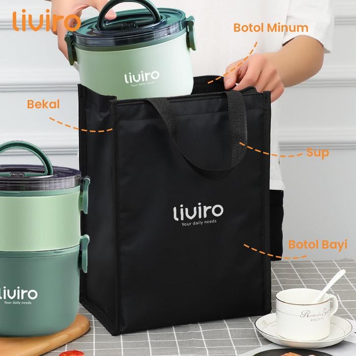 

(Expert) liviro LunchBag Tas Kotak Makan Tas Bekal dengan Aluminium Tahan Panas