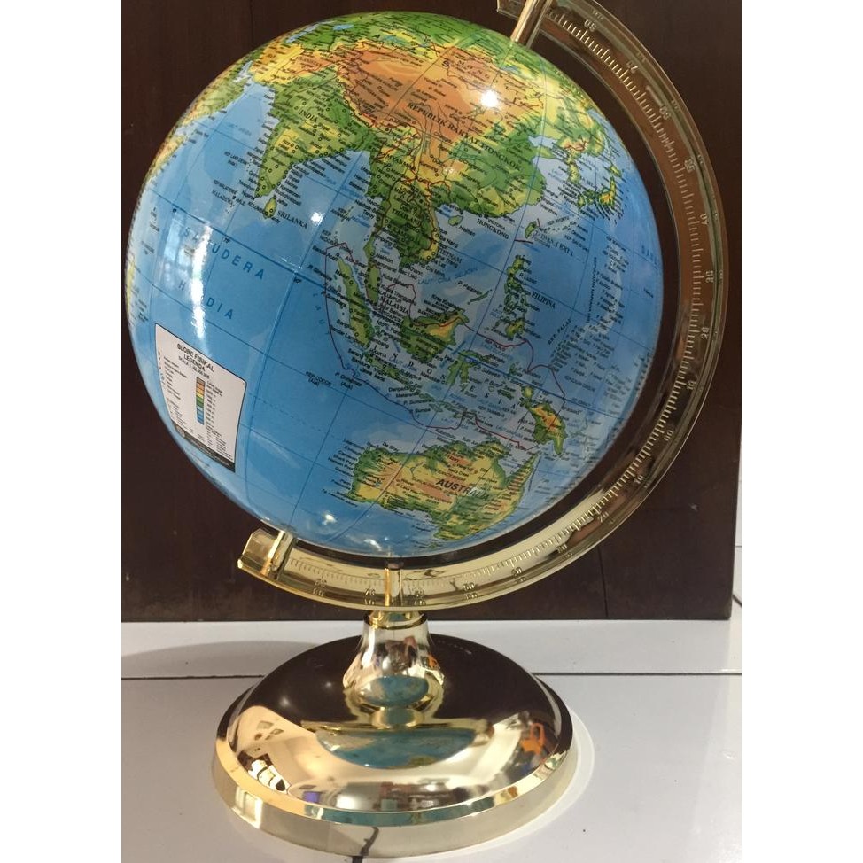 

Globe (bola dunia) tatakan chrom Emas