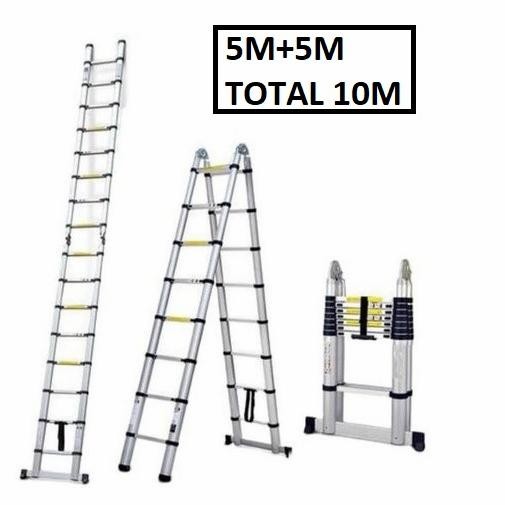 

Terlaris Tangga Teleskopik Telescopic Ladder 5M + 5M Total 10M
