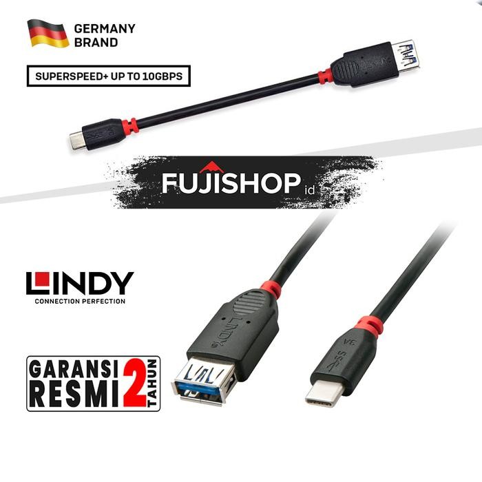 LINDY 41895 Kabel USB 3.1 Type C to A Female OTG Extension 0.15M