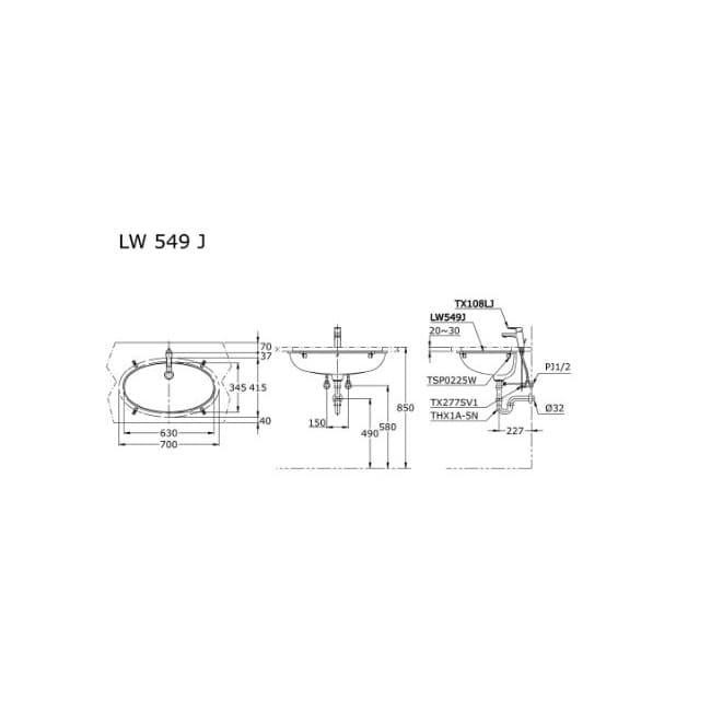 Banyak Dicari Wastafel Tanam Toto Lw 549 J Complete Set