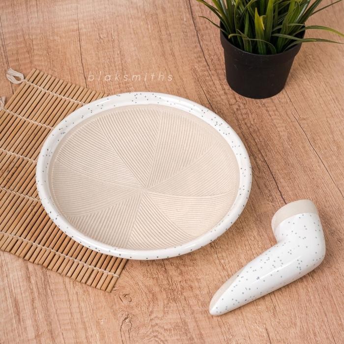 Blaksmiths - Set Cobek Keramik Aesthetic / Ulekan Keramik / Tumbuk