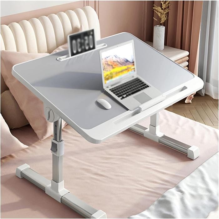Meja Lipat Laptop Belajar lesehan Foldable Bed Table Adjustable Meja ngaji portable alumunium