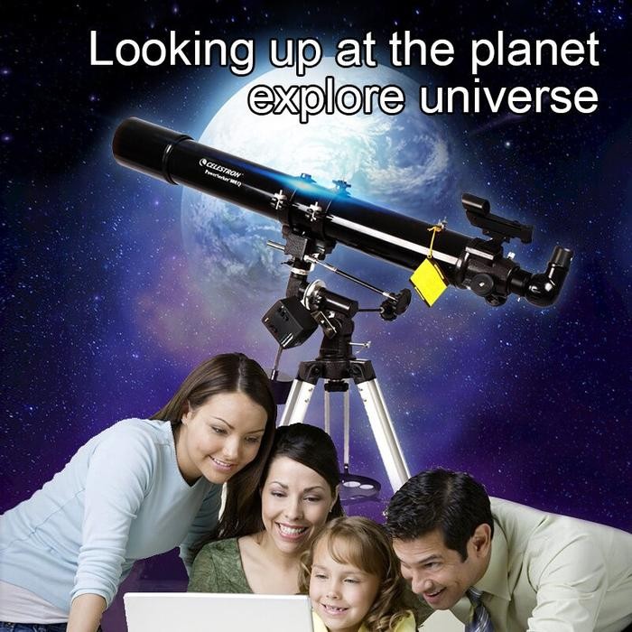 Teleskop Teropong bulan bintang langit Powerseeker Astronomical Telescope Teropong 80mm Teropong