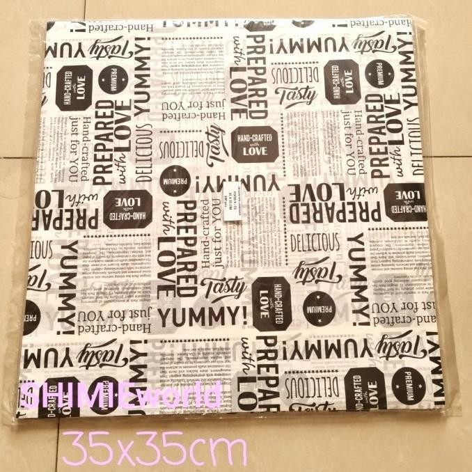 

Kertas 35X35Cm Bungkus Burger Sandwich Laminating Alas Piring/Kotak
