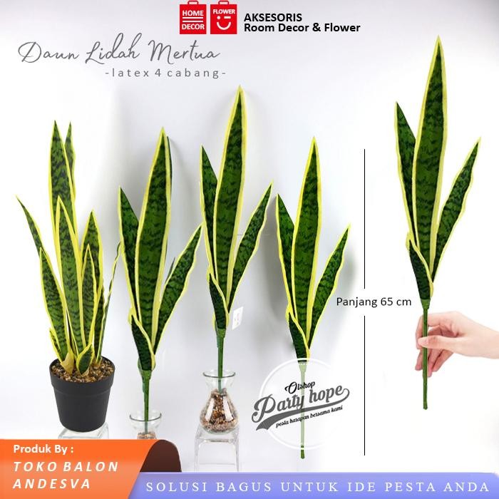 Daun Lidah Mertua Artificial / Tanaman Hias Sansivera Plastik Tiger