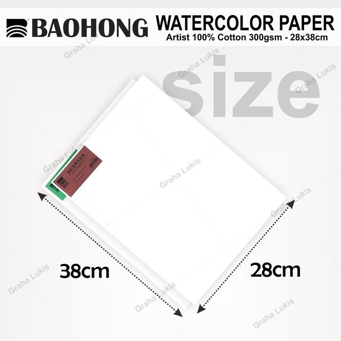 

BAOHONG ARTISTS' WATERCOLOR PAPER 28X38CM 300GSM 100% COTTON KODE 772