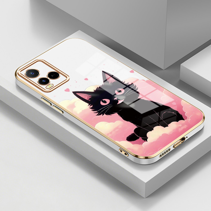 Casing Untuk VIVO Y21 Y21s Y21t Y21e Y21a Y21G Y33s Y33t Case Casing Kucing di Awan silikon tahan HP