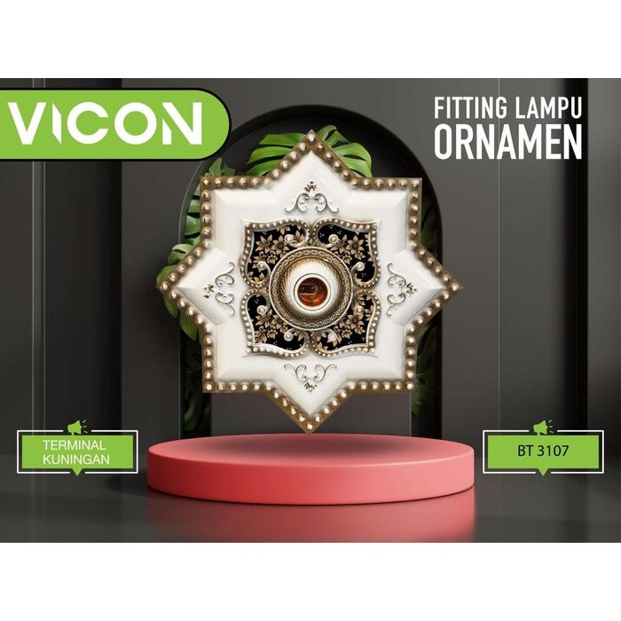 Vicon Fitting Ornamen Lampu Plafon PVC - Fitting Lampu