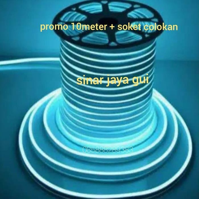 Lampu Neon LED Selang Flexible Sign Strip Fleksibel BLUE ICE 10 Meter