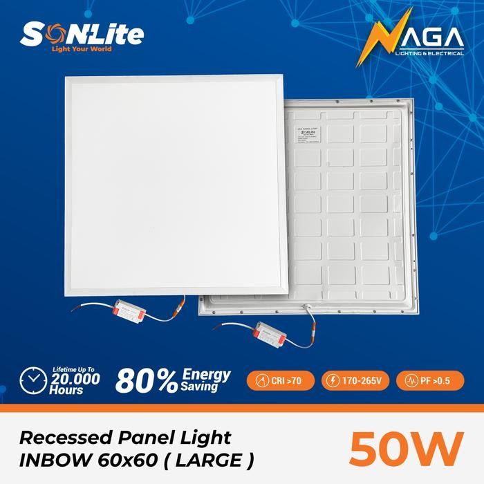 LAMPU LED PANEL LIGHT SONLITE 50W KOTAK 7000K
