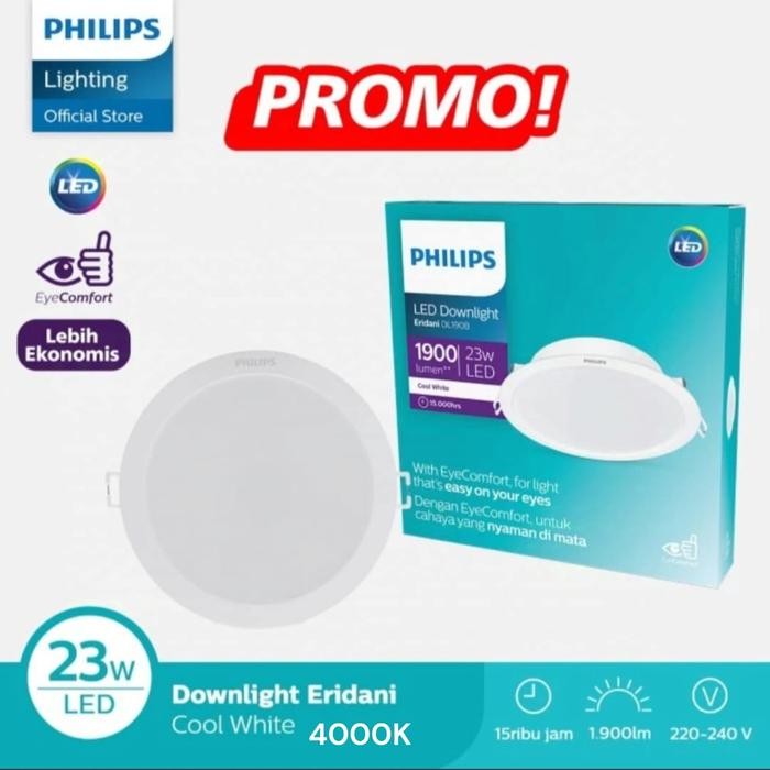 Lampu Downlight Plafon LED Philips 23W 4000K PHILIPS Downlight ERIDANI 23 Watt 4000K Natural White