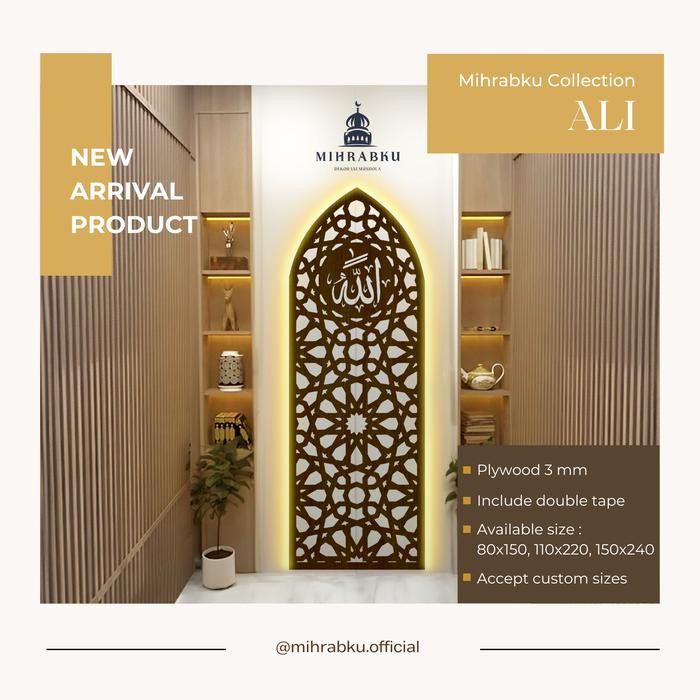 Hiasan Dinding Mihrab Mushola Kubah Ali - Allah