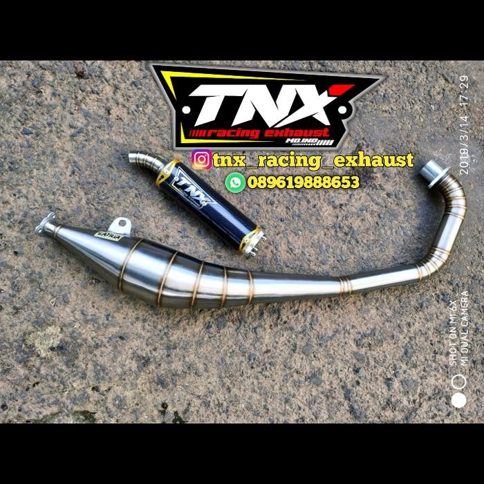 PREMIUM Knalpot Satria 2 Tak Stainless Silencer Motif Carbon TNX Racing