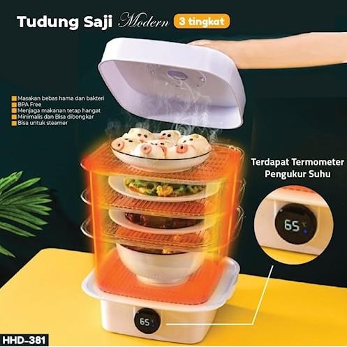 PREMIUM Tudung Saji Makanan Modern 3 Susun