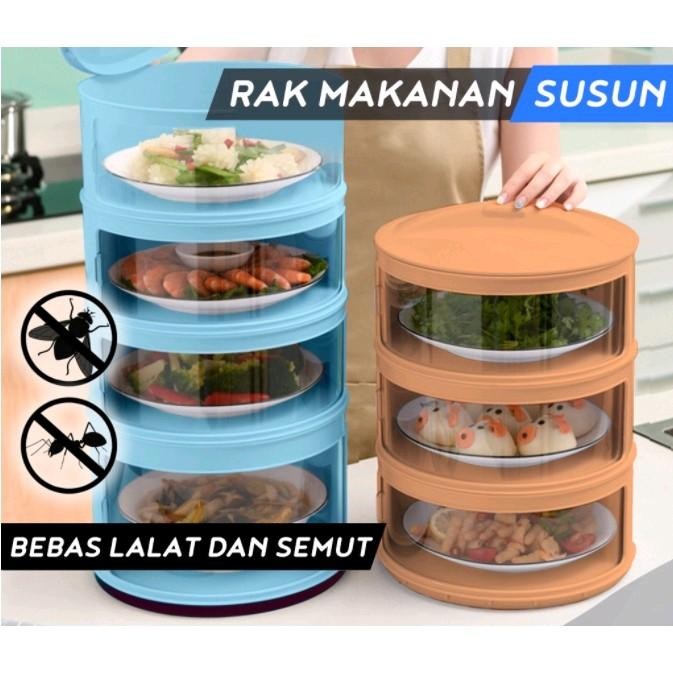 PREMIUM Rak Makanan 4 Susun/Tudung Saji Jeon