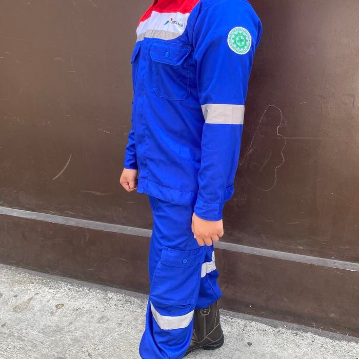 Coverall Pertamina Setelan Baju Celana / Wearpack Pertamina