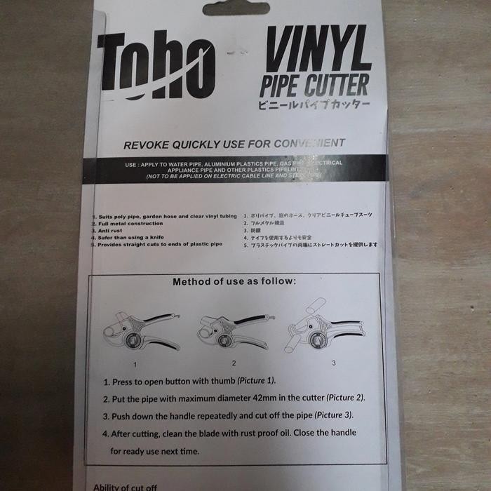 Laris Gunting Pipa Pvc/Gunting Vinyl/Gunting Pvc Merk Toho