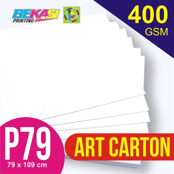 

12 Lembar Kertas Art Carton 400 GSM Plano 79x109 cm