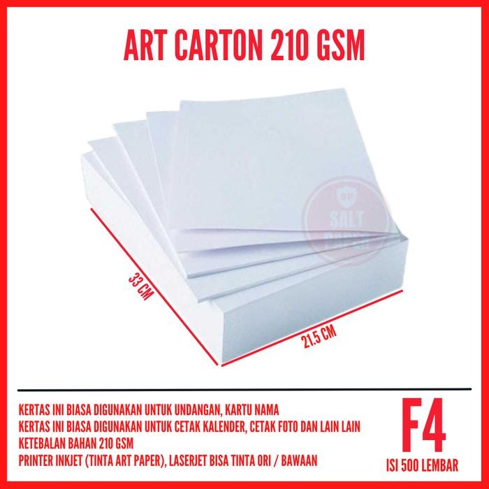

Art Carton 210 gsm F4 isi 500 lembar / Art Carton F4 210 gr